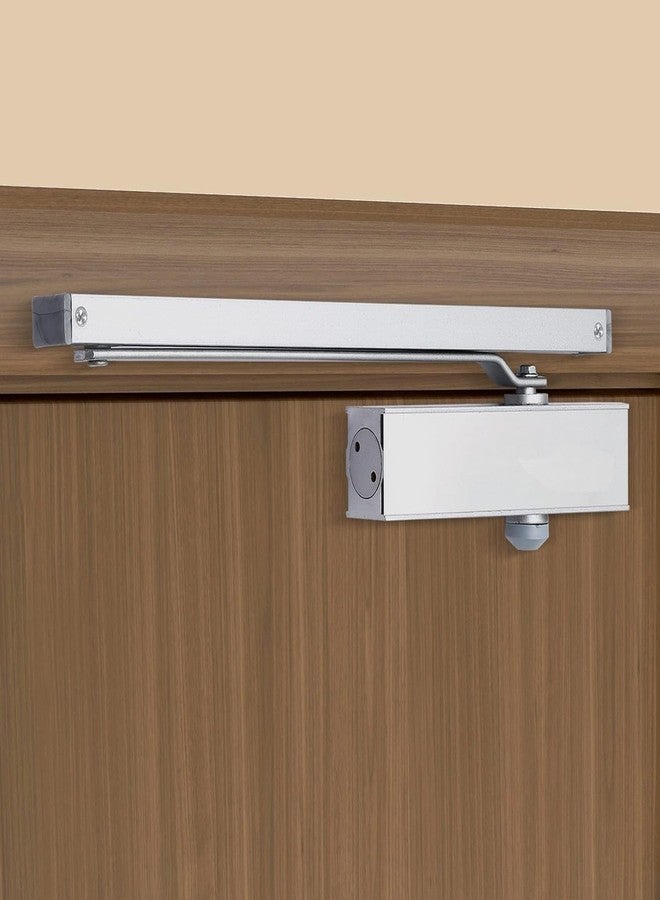 ALCOTT Door Closer for Home | Pelmet Door Closer with Holding Function | Door Closure for Wooden Doors - 5,00,000 Cycle Tested- Ideal for Door Weight Upto 80kg, SILVAR | DC80 Ext. (WP) PT - Image 2